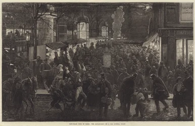 Neujahrsfest in Paris, die Boulevards an einem Opernballabend